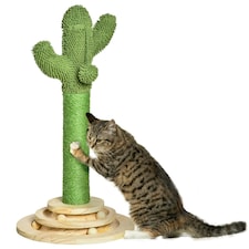 PawHut Cactus Cat Tree, 60cm Sisal Scratching Post for Indoor Cats, Green