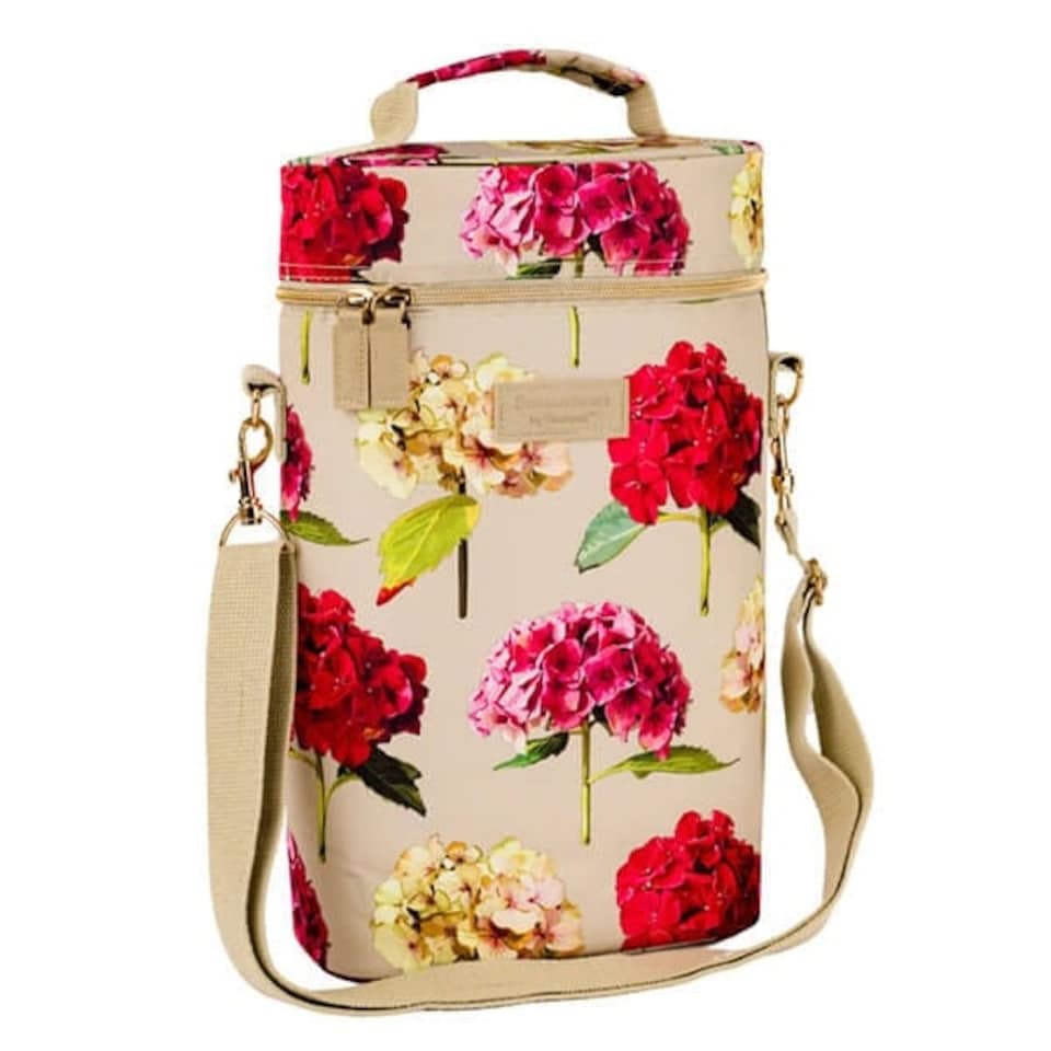 image 1 of Summerhouse by Navigate Sarah Kelleher Hydrangea Natural Stone Insulated Double Bottle Cooler | Cream