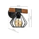 image 5 of Milagro Wall Lamp Ulf Black / Wood 1XE27 60W