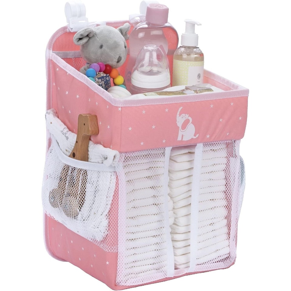 image 1 of Baby Nappy Caddy Organiser | Hanging Nursery Storage with Multiple Pockets