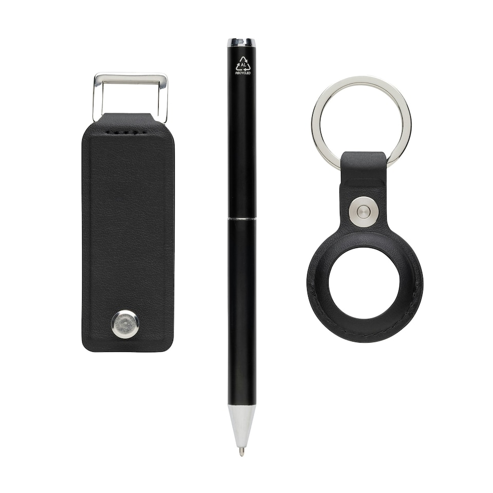 image 1 of Swiss Peak Tula Recycled PU Pen Gift Box Set (Pack of 3) - Black - One Size