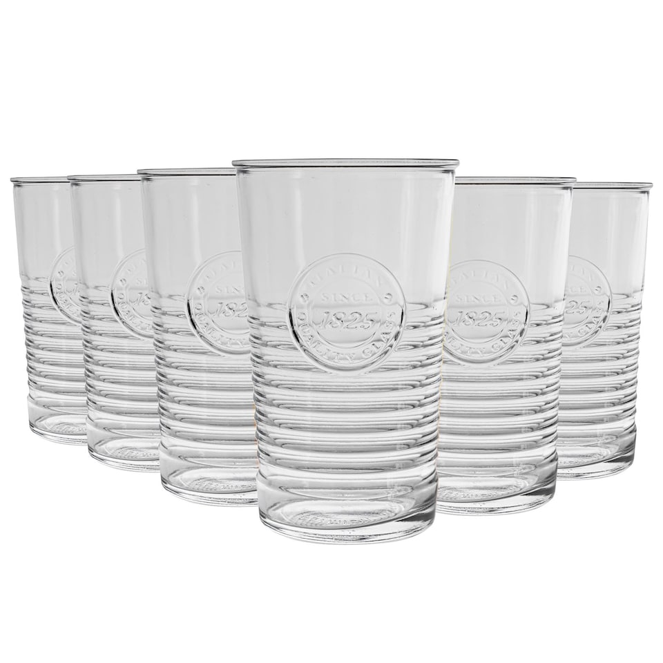 image 1 of Bormioli Rocco Officina 1825 Highball Glasses - 475ml - Pack of 6 | Clear | Clear