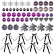 image 8 of HOMCOM 6ft Artificial Prelit Christmas Tree w/ LED Lights, Purple Ornaments
