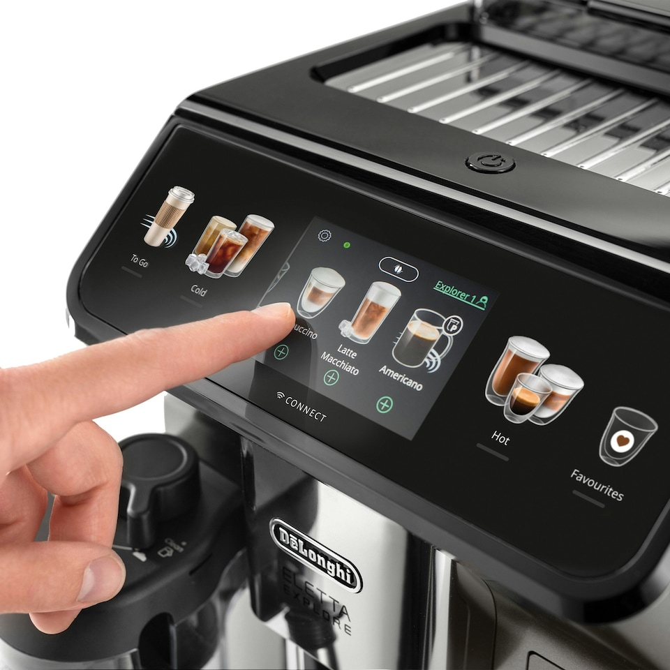 image 1 of Delonghi Eletta Explore Bean to Cup Automatic Coffee Machine, Silver