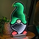 image 2 of 40cm Infinity Gonk with Hat on Metal Base with Green, White and Red LEDs