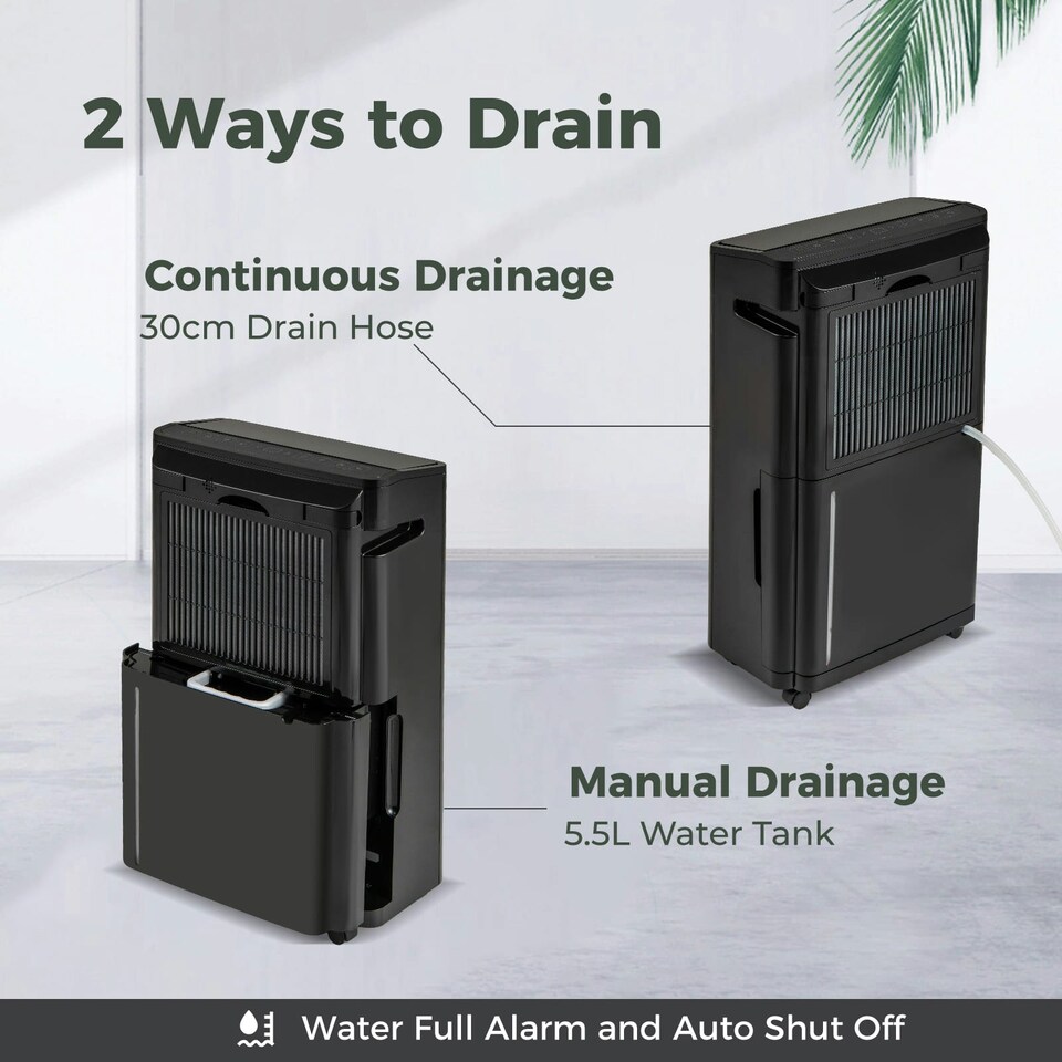 image 1 of COSTWAY 25L/D Dehumidifier with 4 Modes & 3-Color Indicator Black