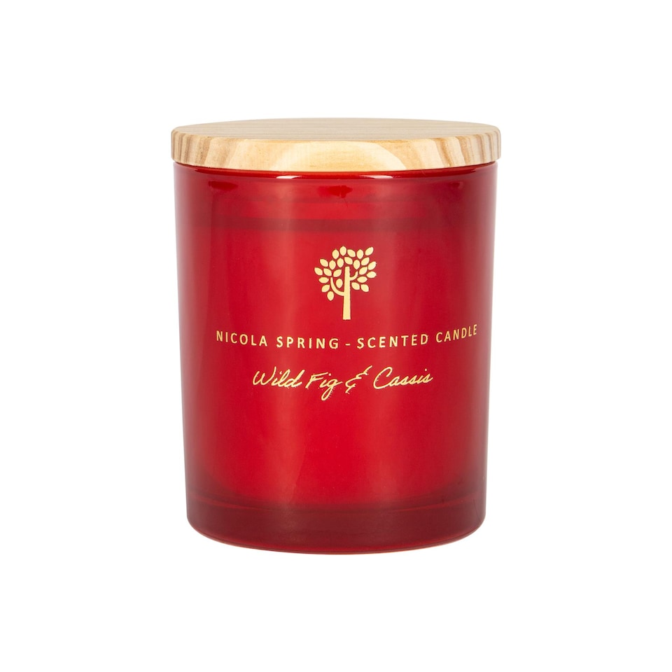 image 1 of Nicola Spring Soy Wax Scented Candle - 130g - Wild Fig & Cassis | Red | Red
