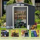 image 8 of COSTWAY 7FT x 4FT Outdoor Storage Shed Tool Utility Storage House Grey