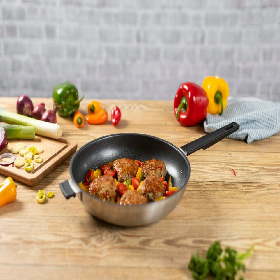 image 1 of SMART & COMPACT Frying Pan 3pc Set 20cm/24cm/28cm