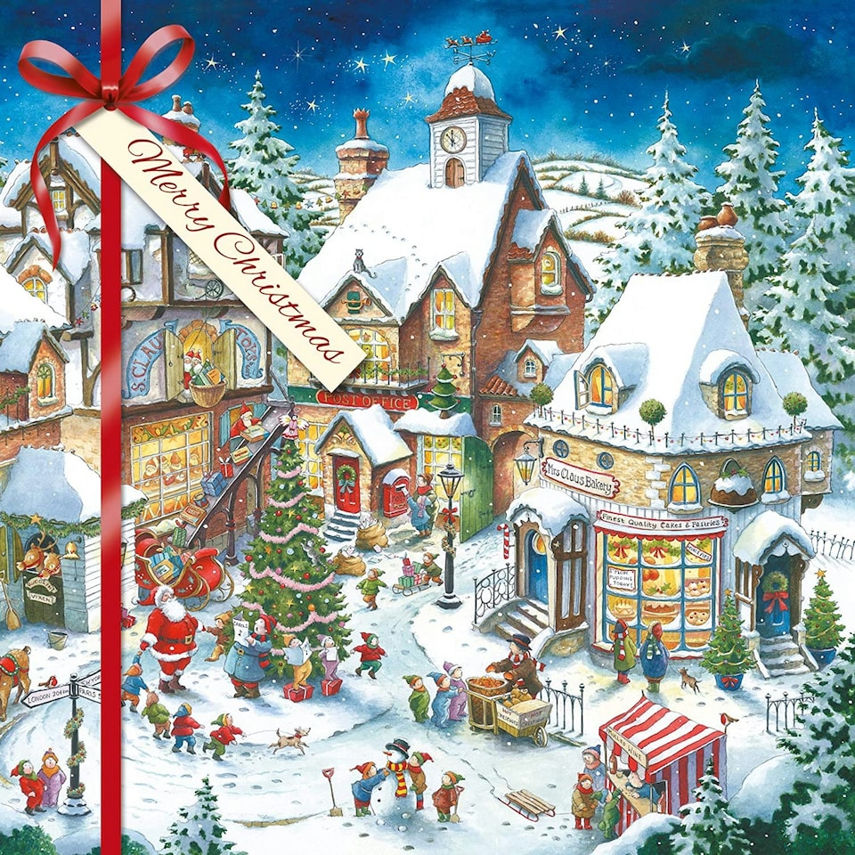 image 1 of Fantastic Colourful 3D Festive Village Christmas Card