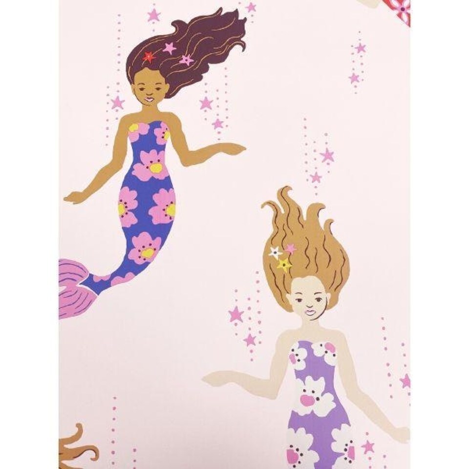 image 1 of Muriva Cath Kidston Mermaid Wallpaper - Multicoloured - 10m x 53cm Multi