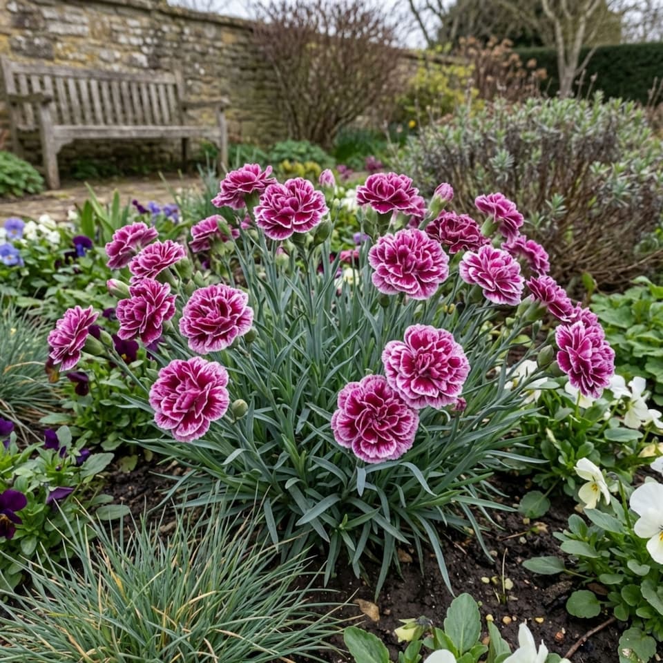 image 1 of Set of 3 or 6 Large Plants Pink Purple Carnation Ready to Plant in Your Garden 10.5 cm