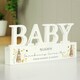 image 1 of Personalised Spring Bunny Baby Wooden Ornament