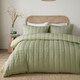 image 1 of Serene Crinkle Wave Duvet Cover Set Green