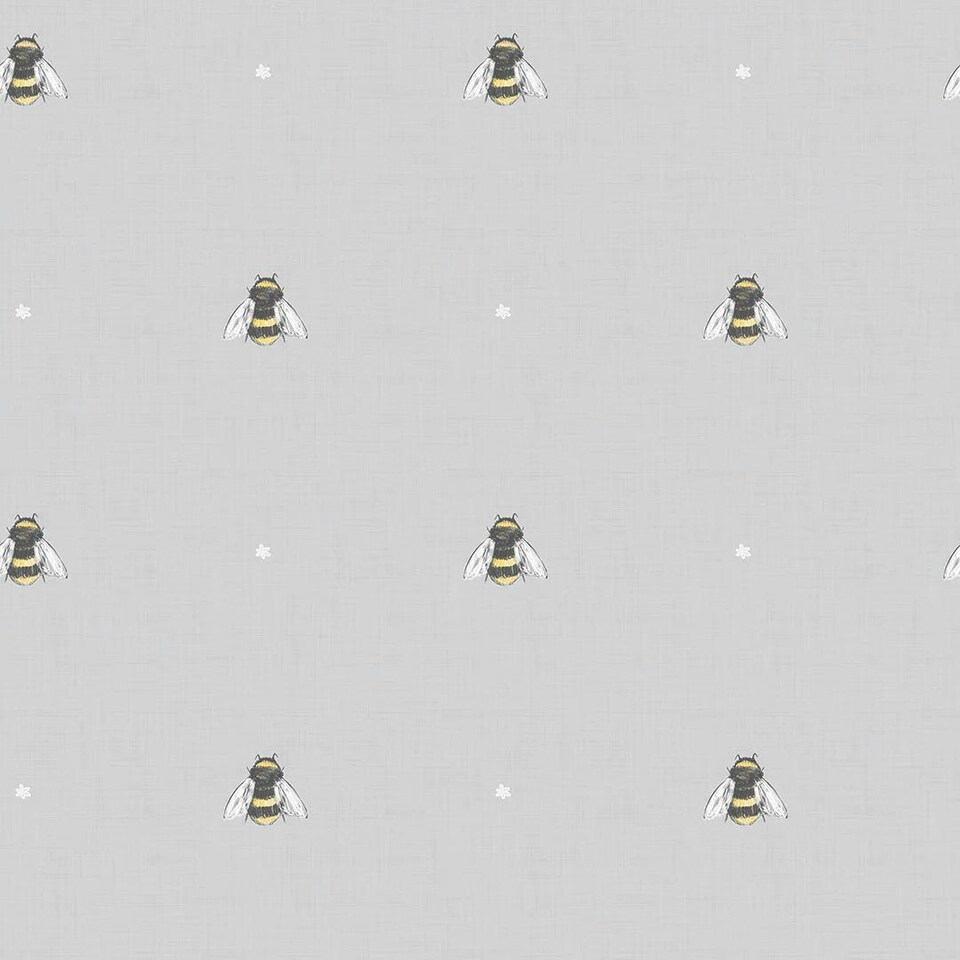 Sample of Bumble Bee wallpaper in grey Multi