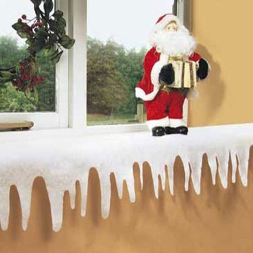 image 1 of 2m x 36cm DEEP Christmas Fake Icicle Scene Drape Material