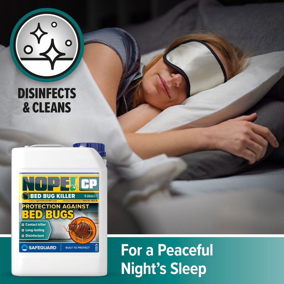 image 1 of NOPE CP Bed Bug Killer Spray Treatment (2x5L & Sprayer) Odourless & Non-Staining for Mattress, Bed Frames, Carpets, Furniture.