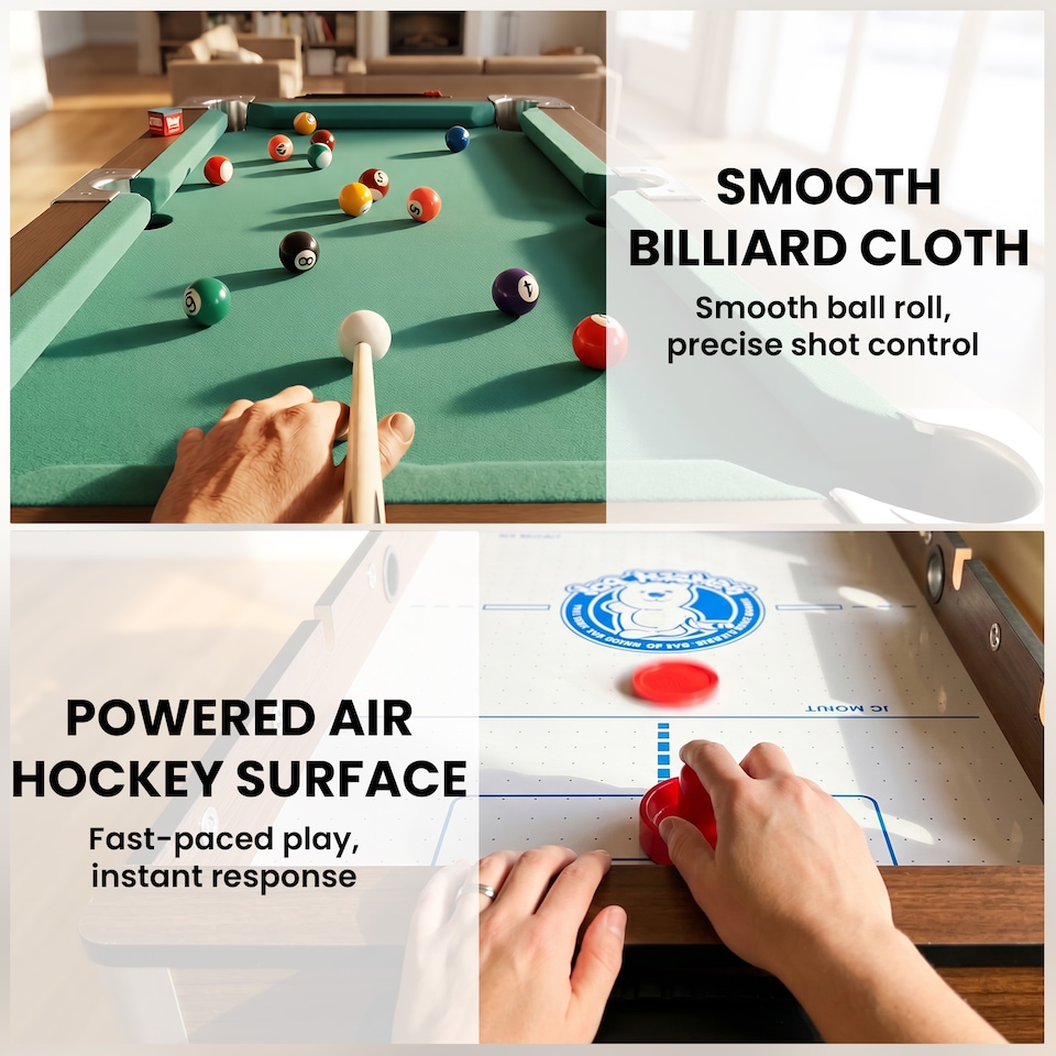 image 1 of SPORTNOW 3 in 1 Reversible Multi Game Table with Lockable Wheels and Shelf