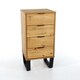 image 5 of Texas 4 Drawer Narrow Chest of Drawers - Industrial Style Pine Bedroom Storage Cabinet with Metal Legs | Brown | Brown | 1