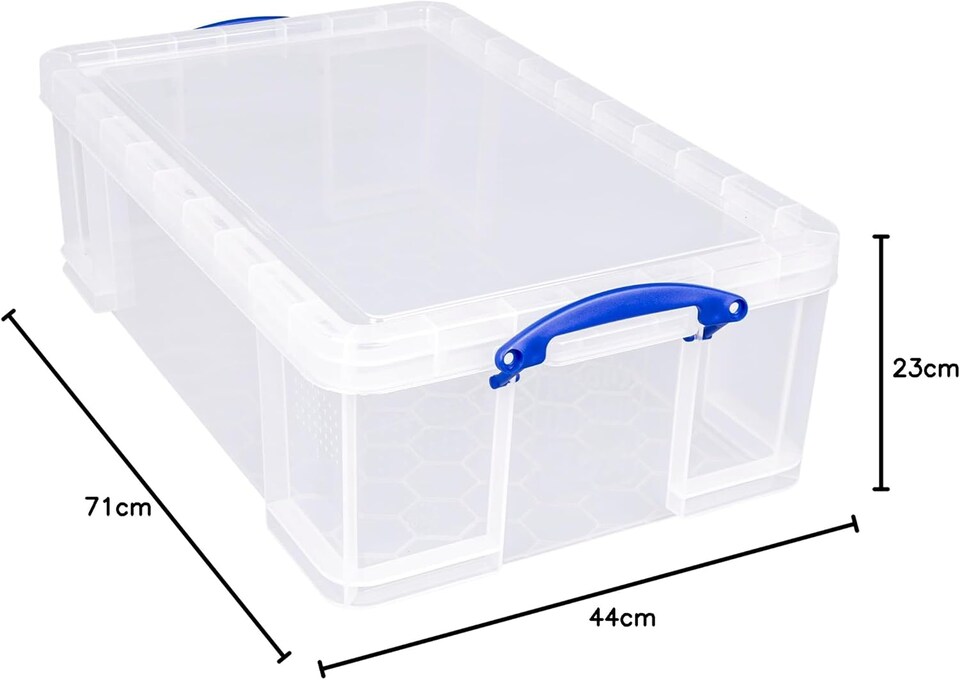 image 1 of Really Useful Plastic Storage Box 50 Litre CLEAR Pack of 6