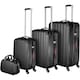 image 1 of Suitcase Set Pucci - 3 suitcases, beauty case, robust, hard-shell ABS plastic | Black | black | 1