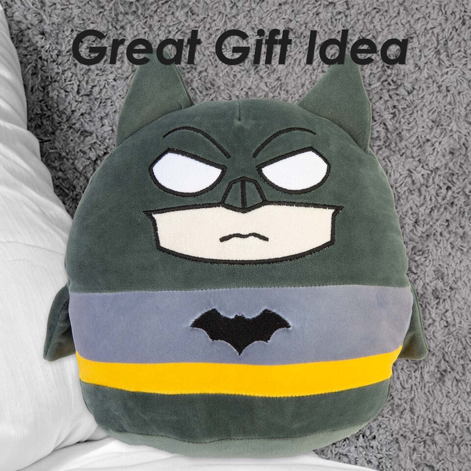 image 1 of PMS Batman Oval Plush Cushion Black - 22cm x 16cm