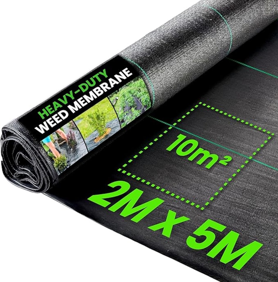 image 1 of Heavy Duty Weed Control Fabric - Landscape Membrane for Garden, Patios & Flower Beds