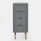 image 2 of OHS 4 Drawer Modern Ribbed Office Side Bedroom Nightstand Bedside Table Brown | Natural Wood