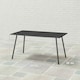 image 5 of Outsunny Garden Table for 6 Person with Slat Top, Steel Frame, Black Black | 150L x 80W x 74Hcm