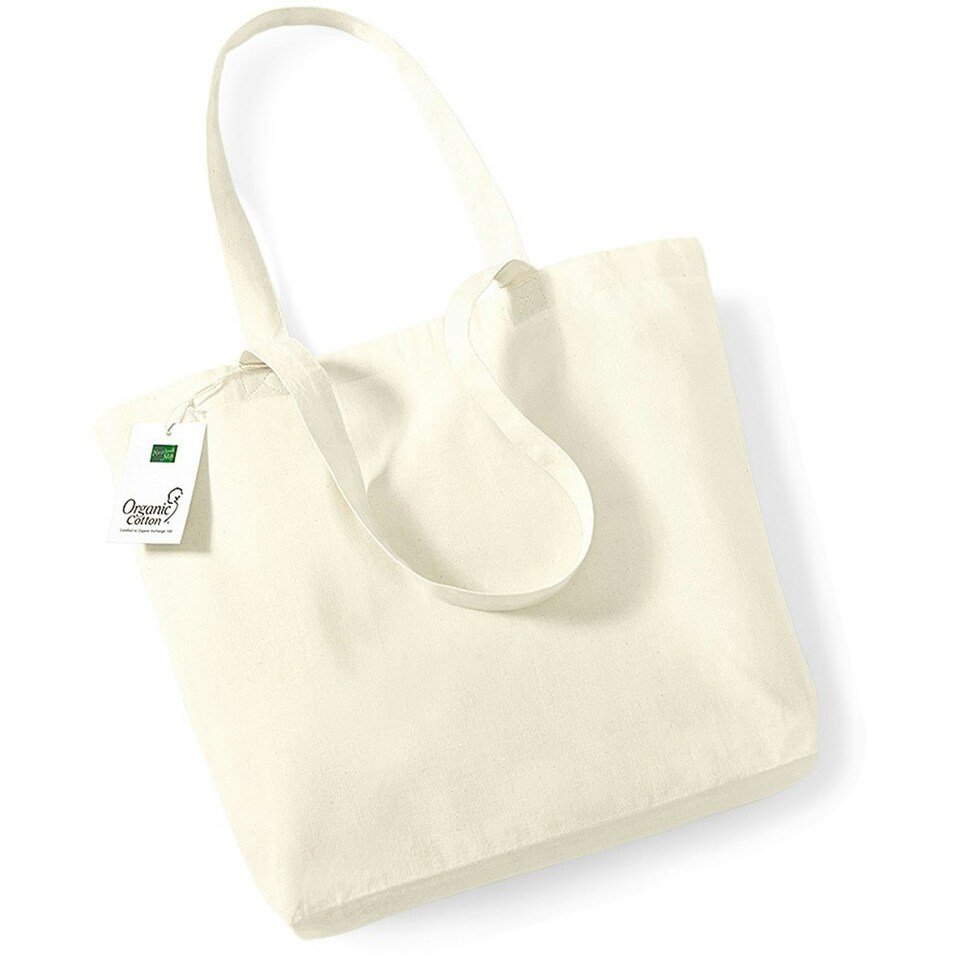 image 1 of Westford Mill Organic Premium Cotton Tote Bag - Natural - One Size Cream