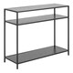 image 1 of Seaford Console Table with 2 Shelves in Black and Oak
