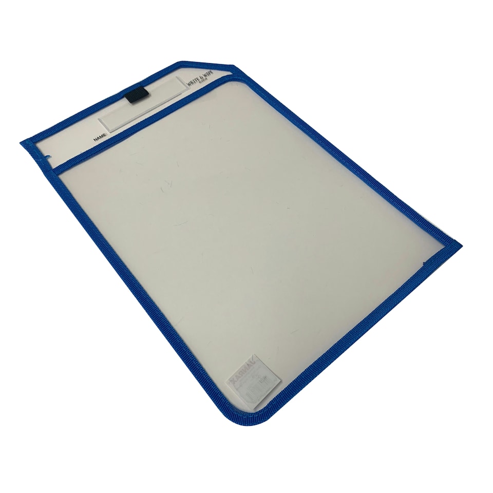 image 1 of Blue Edge Clear Dry Erase Write and Wipe Reusable Sleeve Pocket