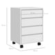 image 5 of HOMCOM Mobile Filing Cabinet with 4 Drawers, Under Desk Storage Cabinet for Home Office, White | White | White