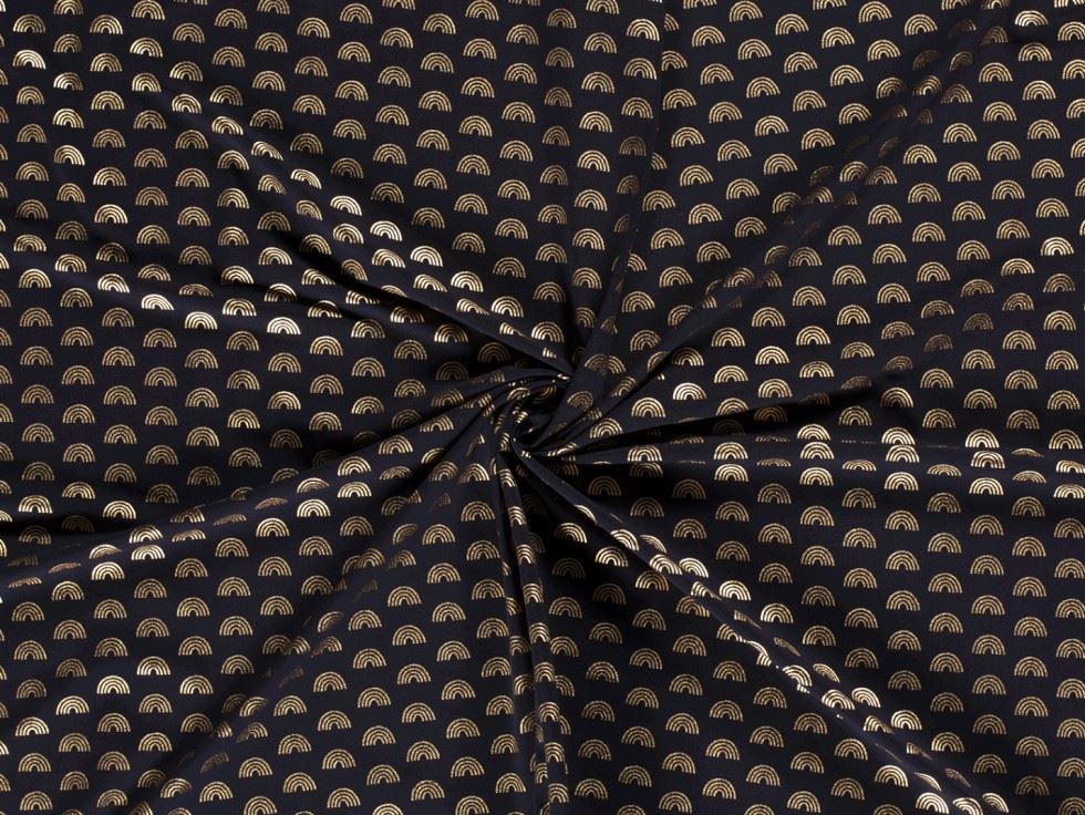 Navy Metallic Cotton Jersey Stretch Knit Fabric for Dressmaking, 155cm / 61" Wide - per metre