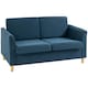 image 1 of HOMCOM Double Seat Sofa Linen Upholstery Loveseat Couch w/ Armrests, Blue