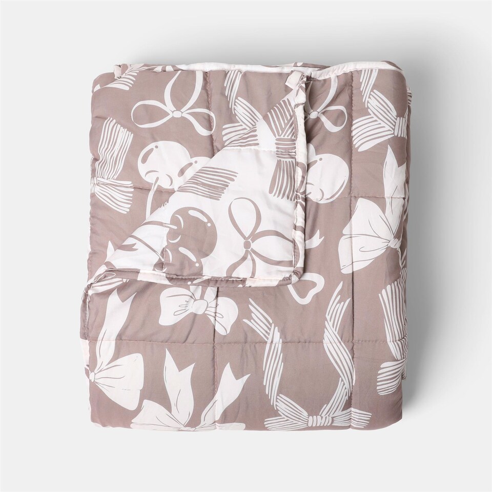 image 1 of OHS Bow Print 8kg Sensory Weighted Blanket Sleep Therapy