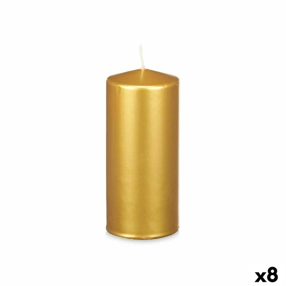 image 1 of Candle Acorde 92546 Golden 9 x 20 x 9 cm (8 Units) N/A
