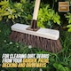 image 4 of Heavy Duty 12" Sweeping Brush Outdoor Garden Broom with Stiff Natural Bassine Bristles, Reinforced Bracket & 120cm Wooden Handle
