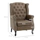 image 7 of HOMCOM Chesterfield-style Wing Back Armchair Tufted Accent Chair Brown