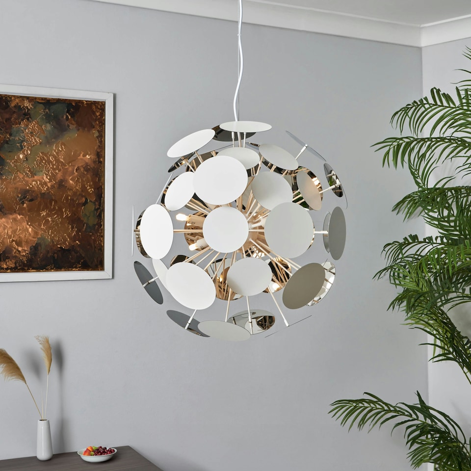 image 1 of BHS Sputnik Discs Ceiling Pendant Light, Matte White