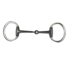 Shires Flat Horse Eggbutt Snaffle Bit - Black - 6in