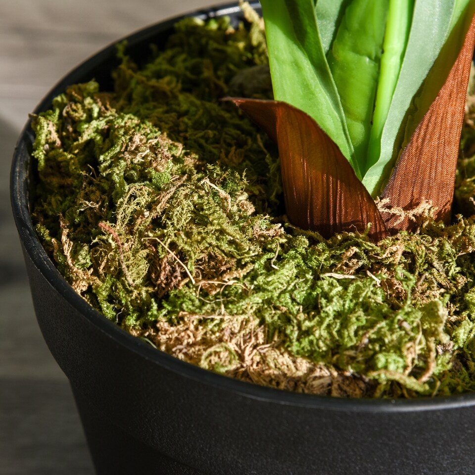 image 1 of Outsunny 110cm3.6FT Artificial Dracaena Tree Decorative Plant 40 Leaves with Nursery Pot, Fake Tropical Tree for Indoor Decor