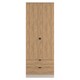 image 1 of Norway Tall Double 2 Drawer Wardrobe in Gold Craft Oak & Kashmir Cream | Golden Oak