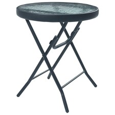 Bistro Table Black 40x46 cm Steel and Glass - Tesco Groceries