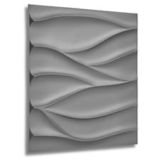 NOVECRAFTO Wavy Wave 3D Wall Panels – 6 Sheets Covering 1.5m² | 16.15ft² Interior Cladding Set | Wavy Design Tiles – Each Panel 50x50cm Silver Grey