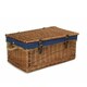 image 2 of 61cm Double Steamed Wicker Rope Handled Trunk with Lining Blue | Blue | One Size