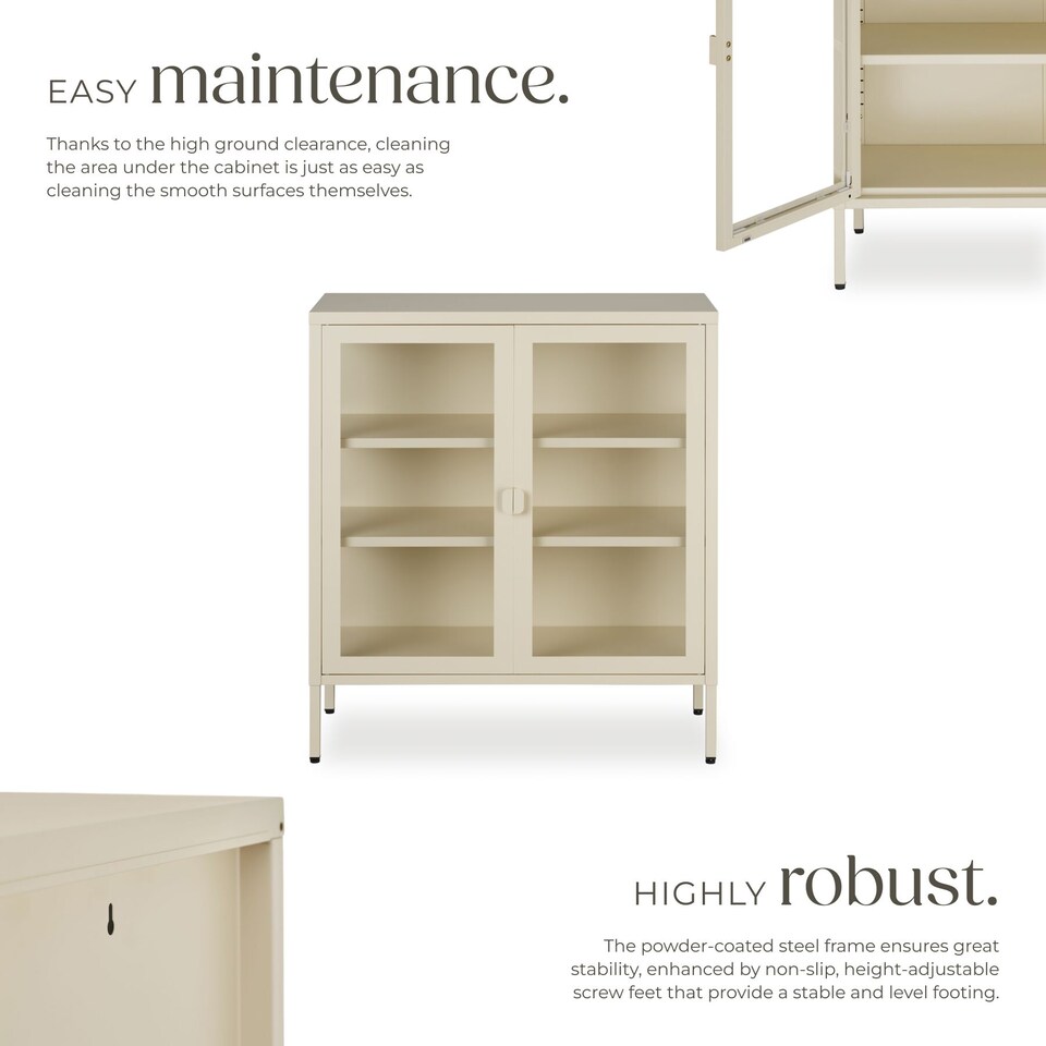 image 1 of metal display case | Cream | cream | 80 x 37 x 90.5 cm | 1