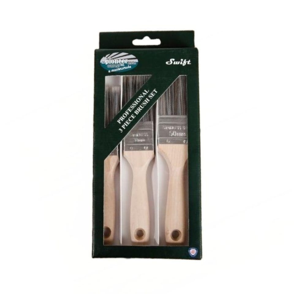 Pioneer Swift Synthetic Professional Paint Brush Set 3pk - One Colour - One Size