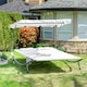 image 2 of Outsunny Garden Double Hammock Sun Lounger Day Bed Canopy 2 Pillows w/ Stand New