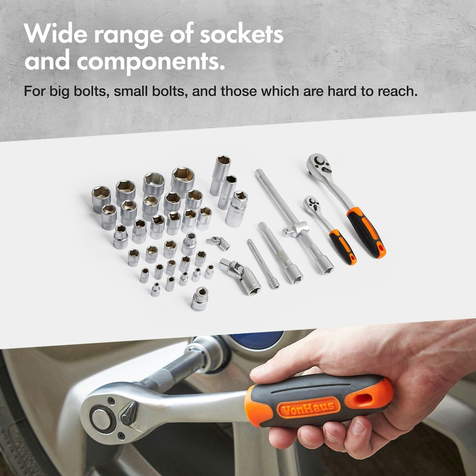 image 1 of VonHaus 256 Piece Tool Set with Socket Set with Storage Case
